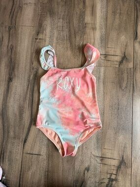 Roxy Girls' Pink & Light Blue Tie-Dye One-Piece Swimsuit